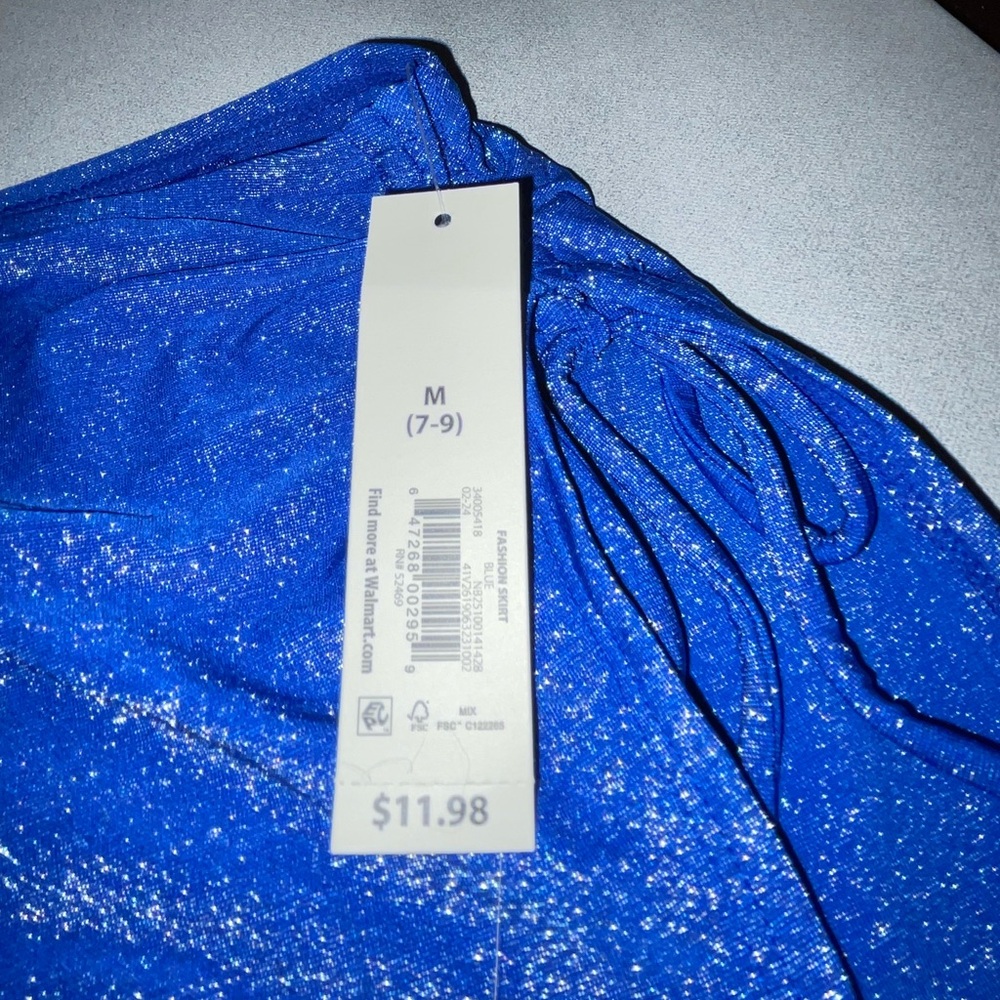 BNWT No Boundaries Juniors Blue Mini Wrap Coverup Skirt Tie Front Multiple Sizes - Picture 3 of 8